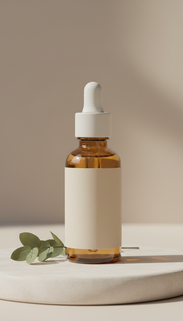 Hydrating botanical serum minimalist bottle